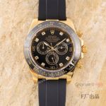 Replica V3 Rolex Daytona Black Face Gold Case Ceramic bezel Man Watch